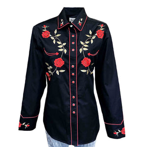 Women's Vintage Western Shirt Collection: Rockmount Fancy Black Rose