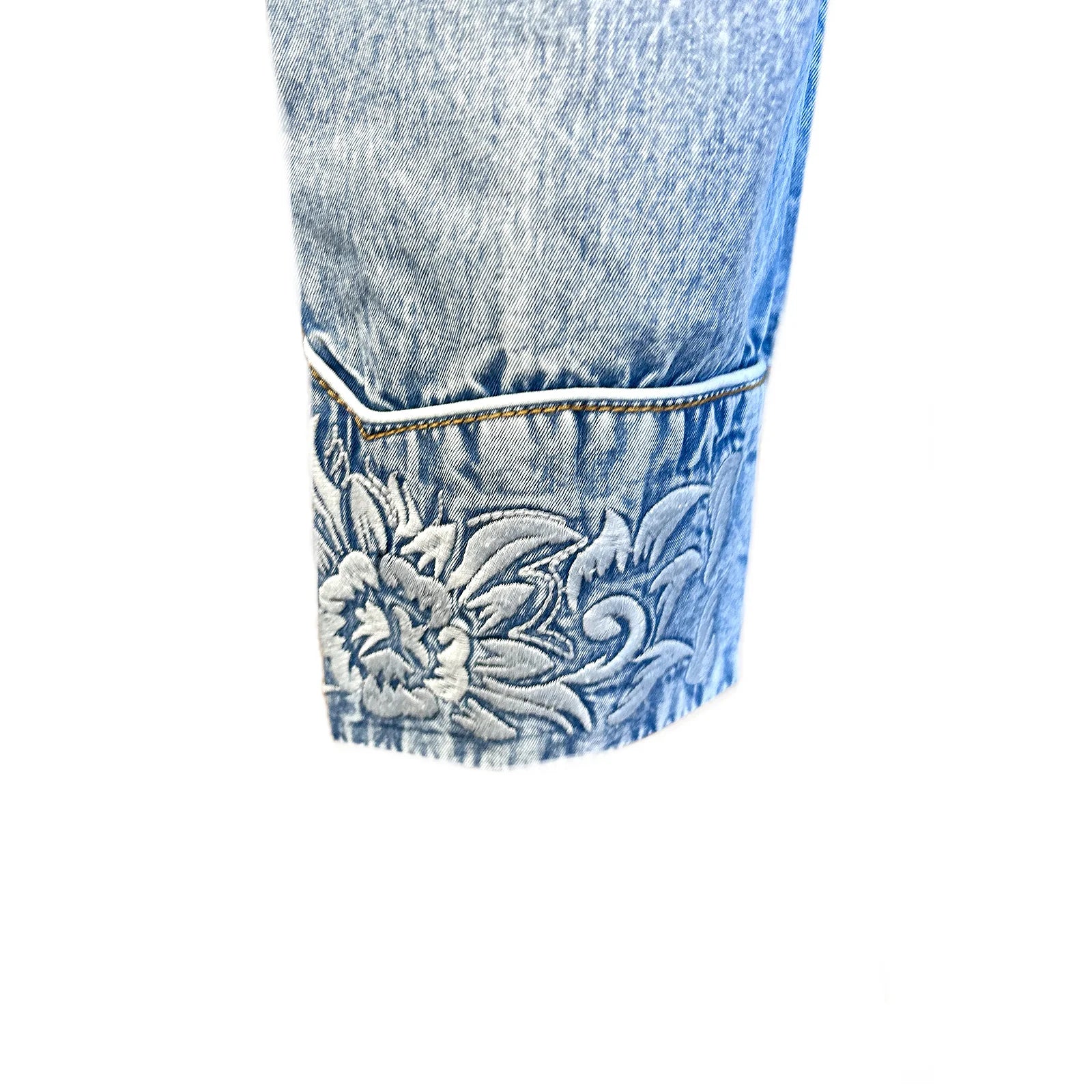 Rockmount Ladies' Denim Embroidered Shirt Cuff Detail