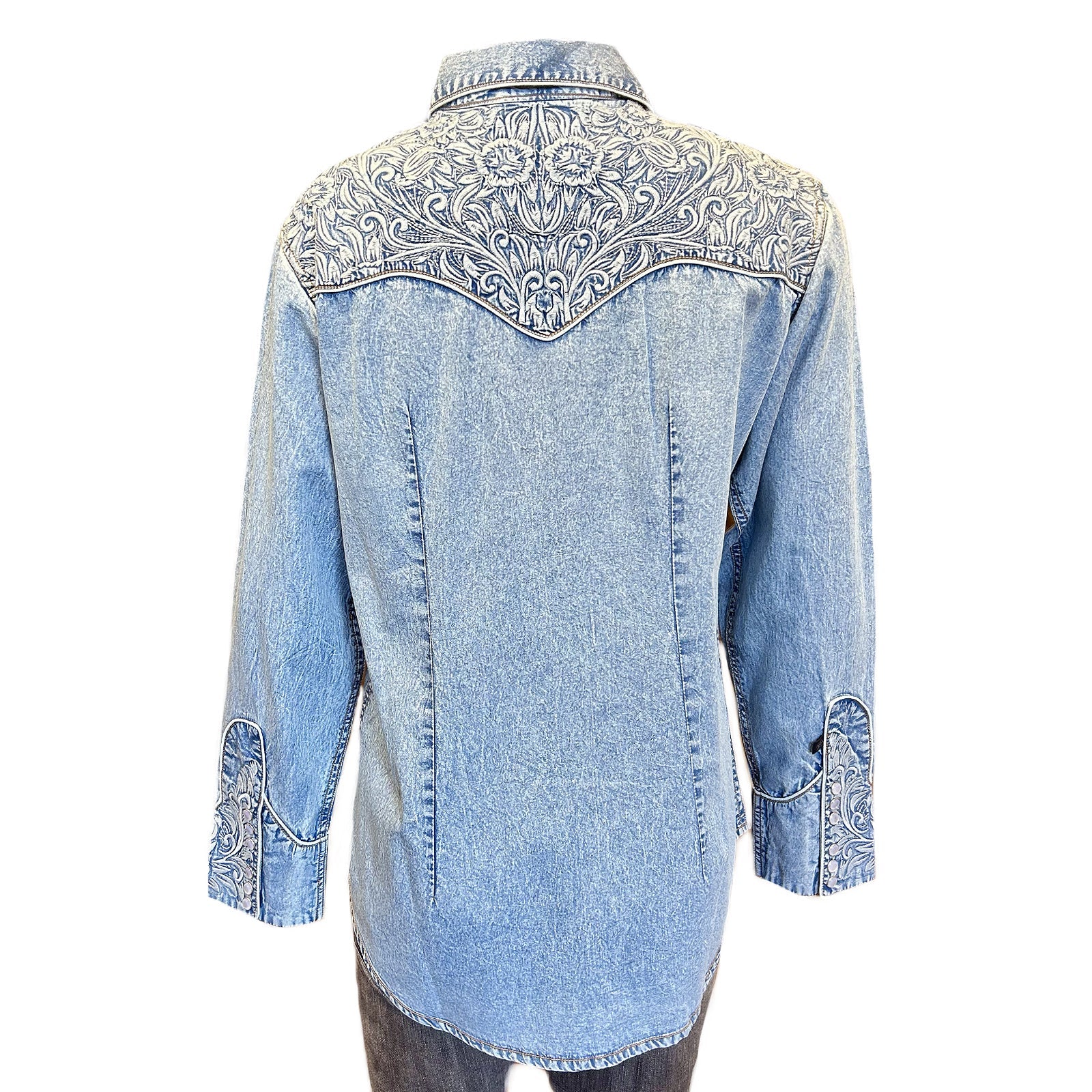 Rockmount Ladies' Denim Embroidered Shirt Front