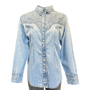 Rockmount Ladies' Denim Embroidered Shirt Front