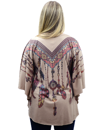 Liberty Wear Ladies' Feather Bead Pattern Poncho Back