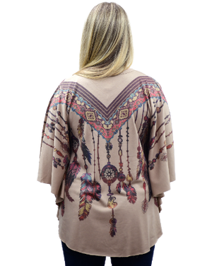 Liberty Wear Ladies' Feather Bead Pattern Poncho Back