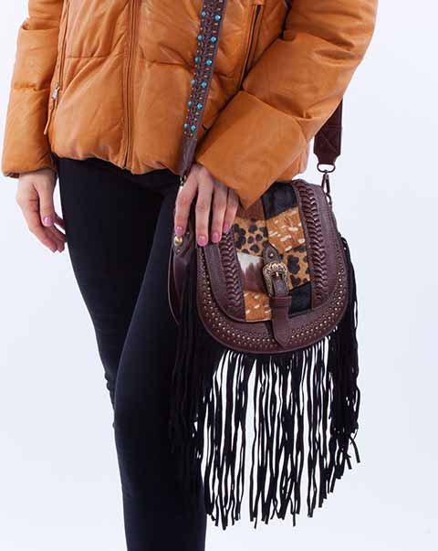 Out West Sac Shopping Tote Braided Leather Fringe – Out West