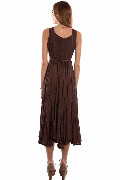 Women's Honey Creek Collection Dress: Tier Panels With Scrolling Tie Dye and Rust