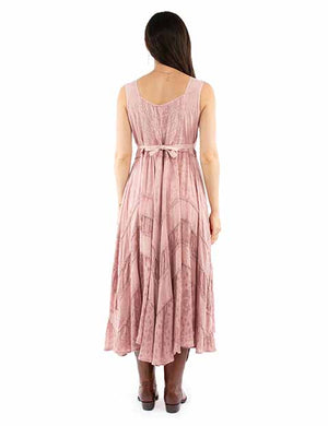 Women's Honey Creek Collection Dress: Tier Panels With Scrolling Tie Dye and Rust