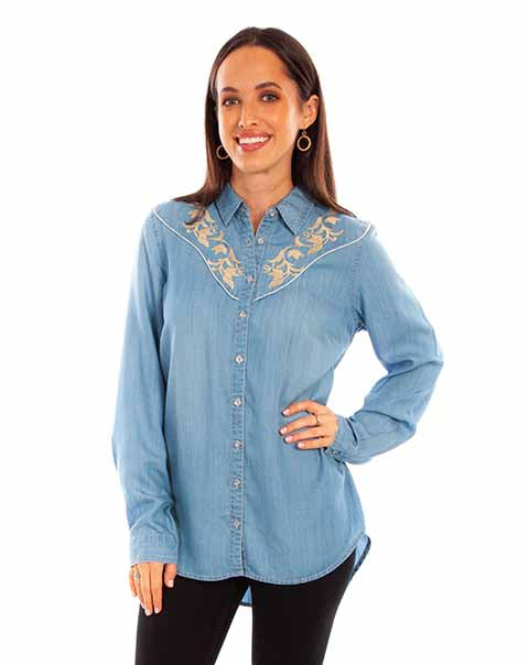 Scully Ladies' Honey Creek Embroidered Blouse Front