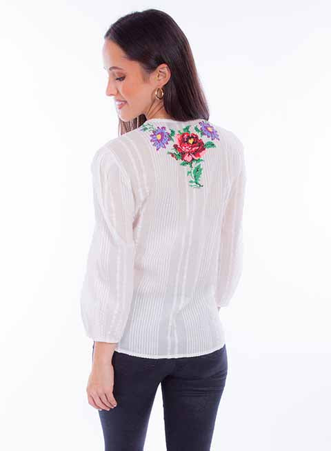 Scully Ladies' Honey Creek Floral Embroidered Tunic Front