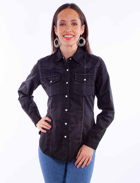 Scully Ladies' Honey Creek Classic Western Black Front