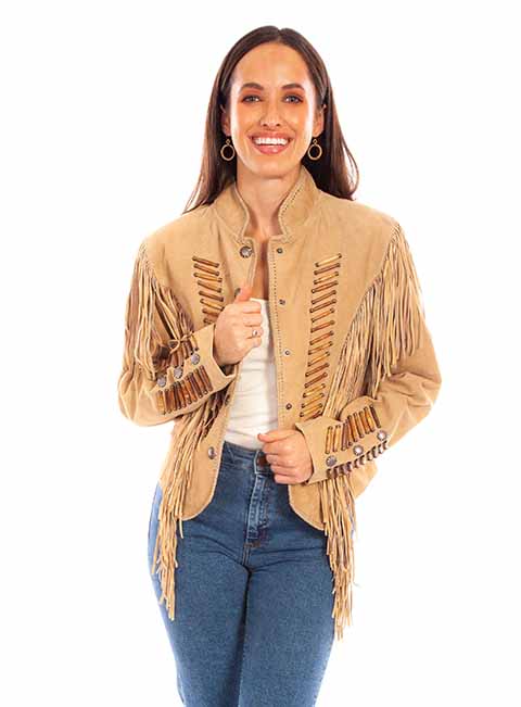 Scully leather shop fringe jacket womens