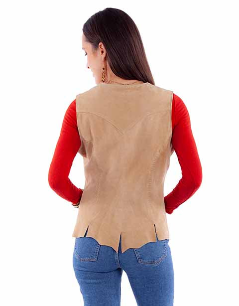 Scully Ladies' Snap Front Suede Vest Old Rust Back