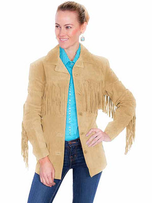 Scully Women's Suede Jacket with Fringe Old Rust Front 