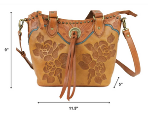 American West Texas Rose Collection Small Bucket Zip Top Tote