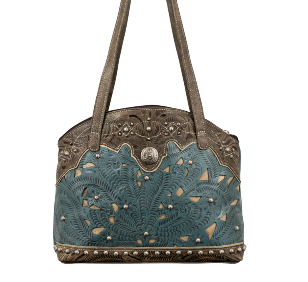 American West Handbag Annie's Secret Collection: Concealed Carry Leather Half Moon Tote