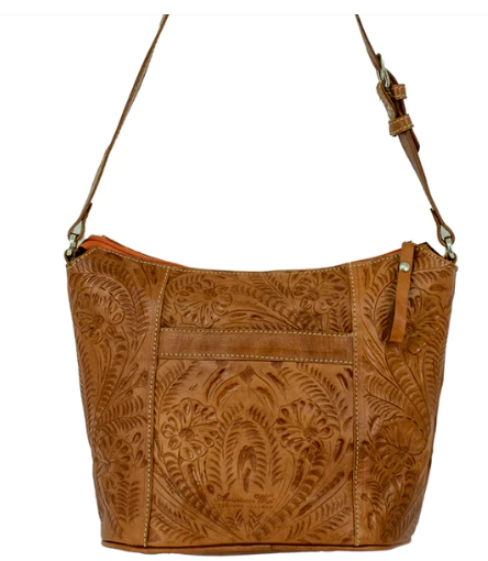 American West Handbag Hitchin' Post Top Zip Tote Medium Brown Back 