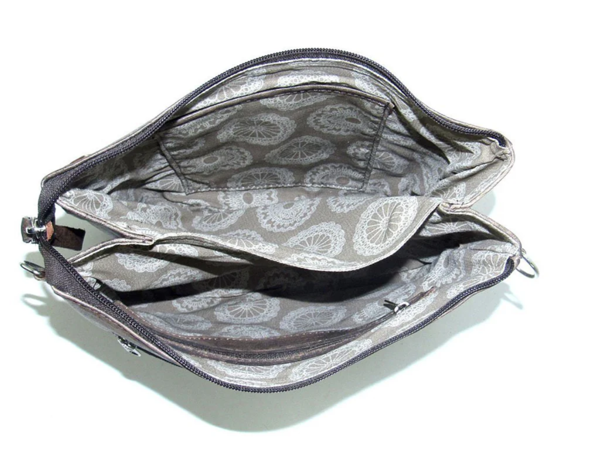 American West Lariats & Lace Collection Crossbody Multi Compartment Bag Interior