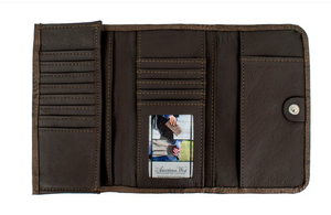 American West Lariats & Lace Tri-Fold Wallet Interior