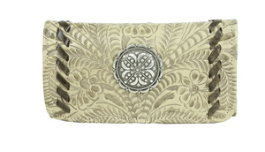 American West Lariats & Lace Tri-Fold Wallet Sand