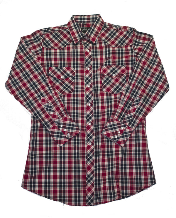 Western Shirt: White Horse Men's Plaid Red Black - OutWest Shop