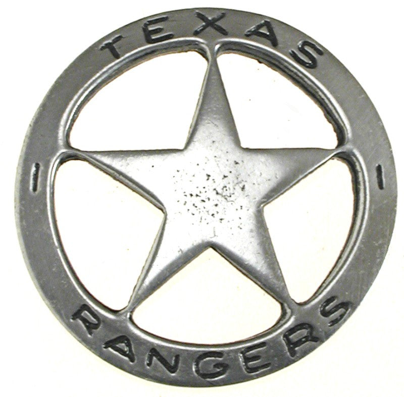 Texas Rangers Silver Badge / Shield - Quality Metal Reproduction