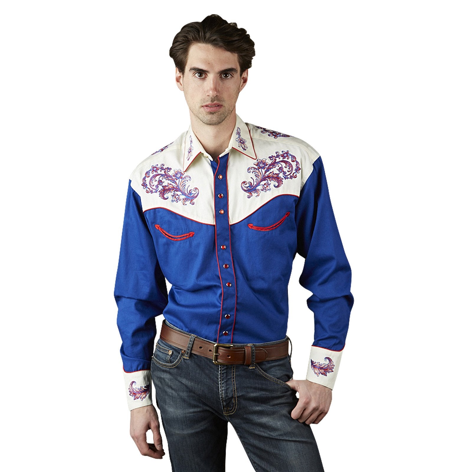 Rockmount Ranch Wear Men's Bison Bandana Print Western Shirt