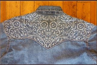 Rockmount Ranch Wear Men's Vintage Western Shirt Floral Tooling on Denim Back