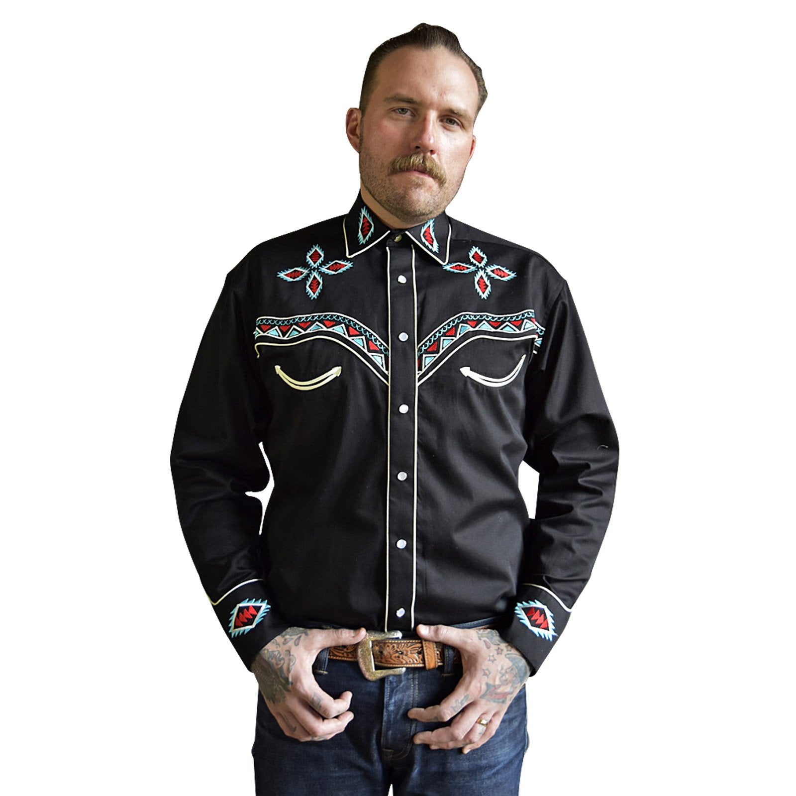 Rockmount Men's Fringe Western Shirt-Black