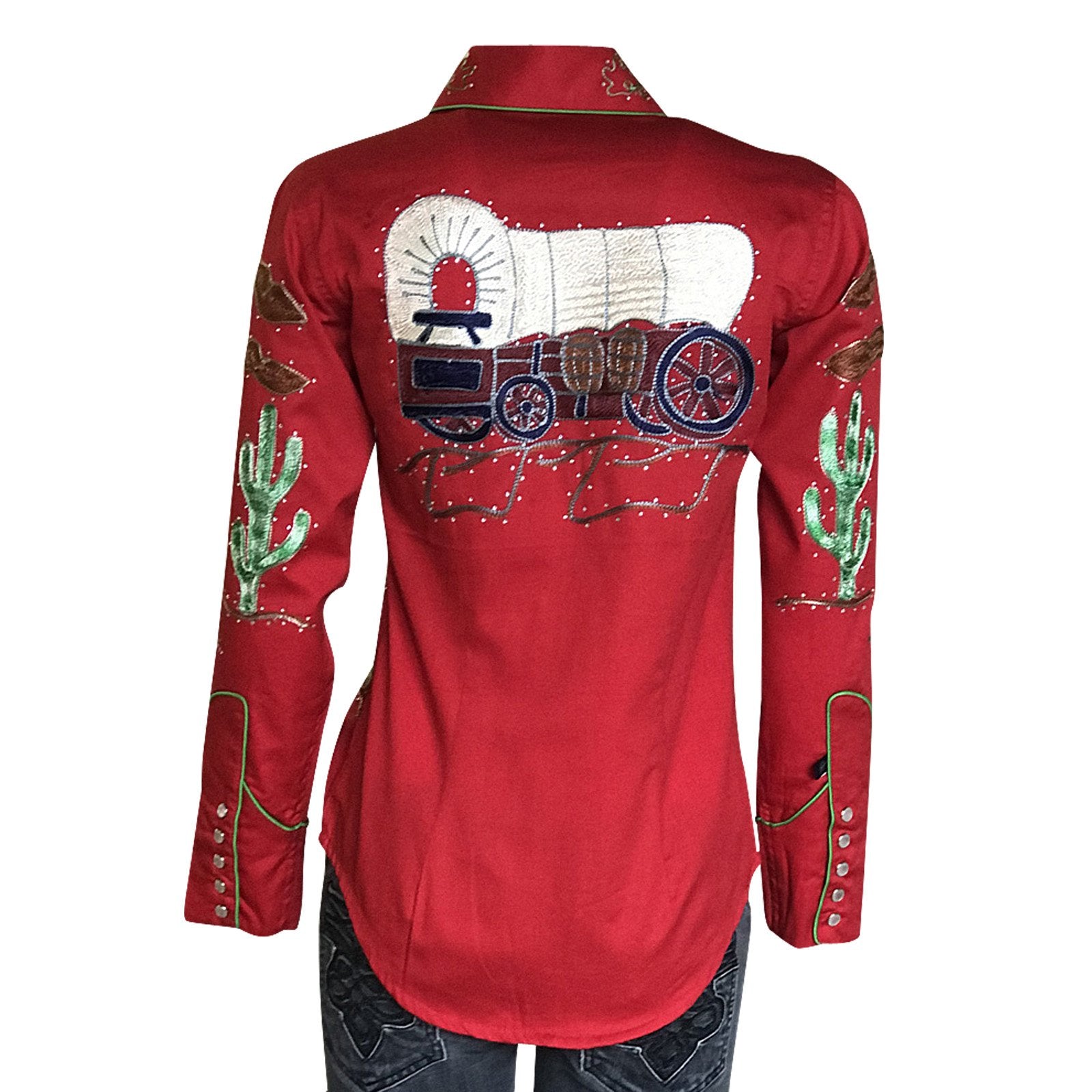 Vintage Western Shirt Collection: Rockmount Women's Fancy Red