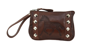 American West Hitchin' Post Collection Event Wristlet Clutch Dark Brown