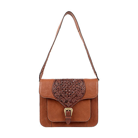 Small Faux Crocodile Leather Bag, Tan | Scully & Scully