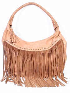 Western Shoulder Bag with Fringe and Rivets - OutWest Shop