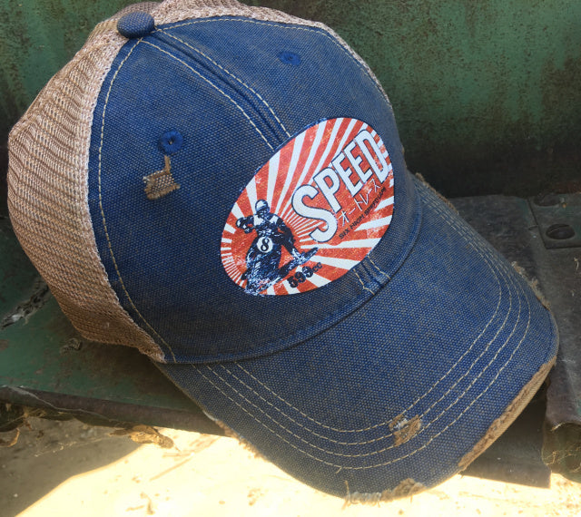 PEARL Lager Retro Brand Distressed Orange Men's Trucker Hat