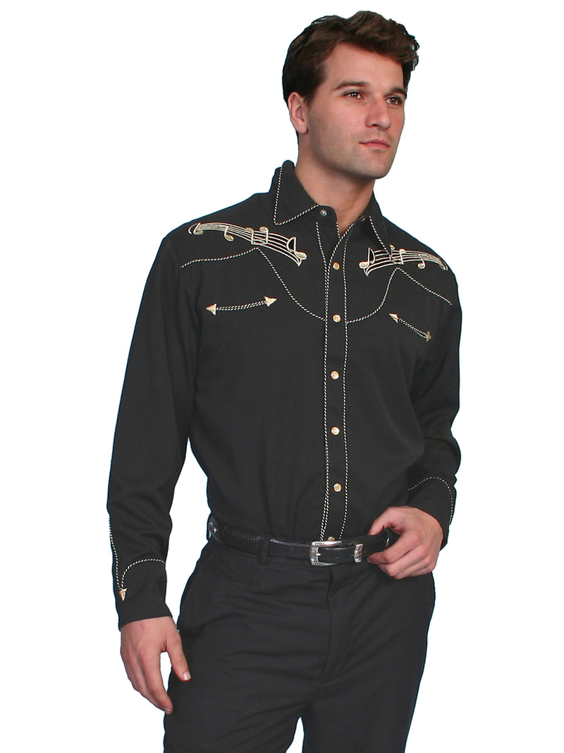 Vintage Western Shirt Collection: Scully Men's Gold Musical Notes ...