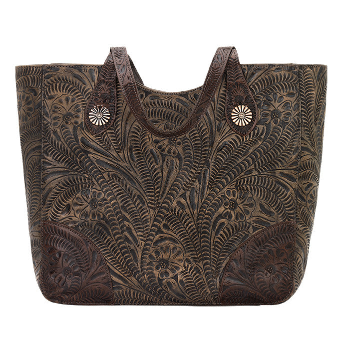 American West Handbag, Annie's Secret Collection, Tote, Front Dark Brown