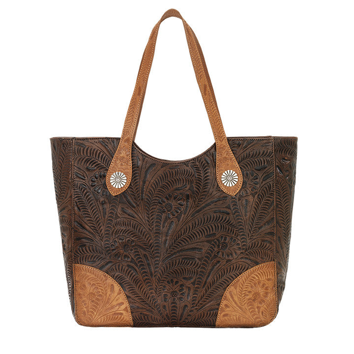 American West Handbag, Annie's Secret Collection, Tote, Front Dark Brown