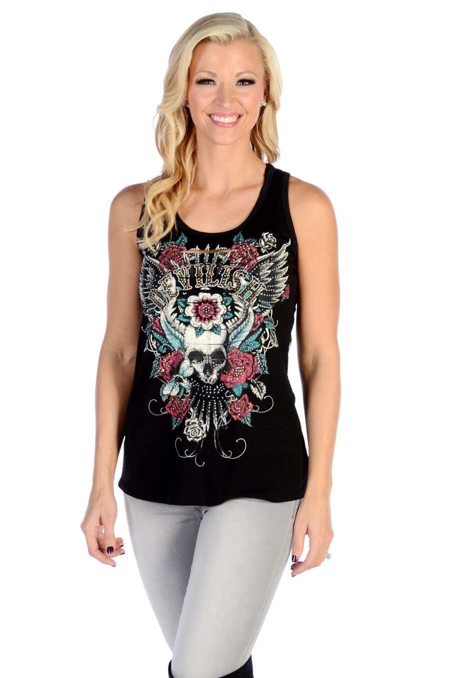 Liberty Wear Collection Tops: Tank Devilish Lace Back - OutWest Shop