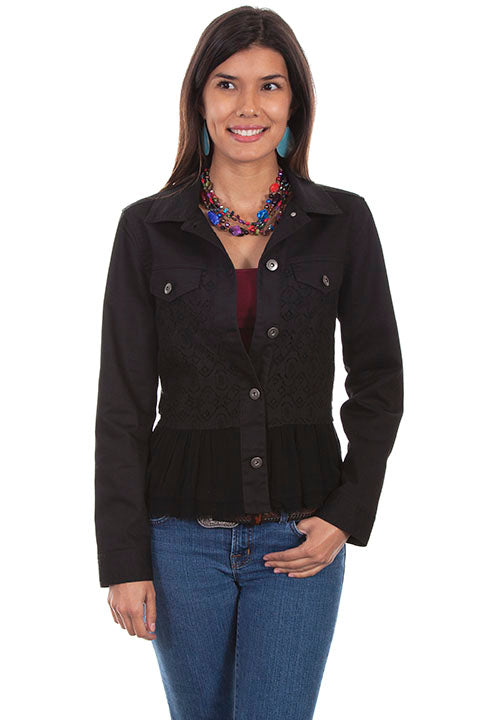 Women's Honey Creek Jacket Collection: Lace Insert and Ruffle Hem